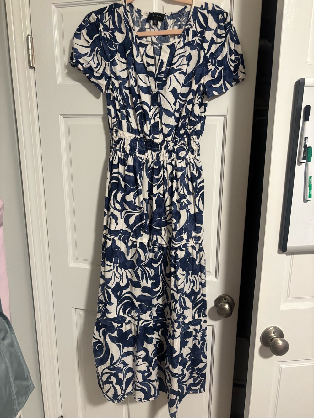 Blue & White Floral Maxi Dress